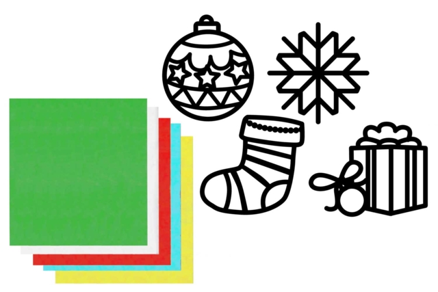 Kit atrapasol Navidad + papeles de seda - 4 unidades - Décors de fenêtres de Noël - 10doigts.fr