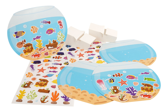 material Kit mini mundos gomets Acuario - Kits créatifs avec gommettes : le plein d’idées pour les petits artistes - 10doigts.fr