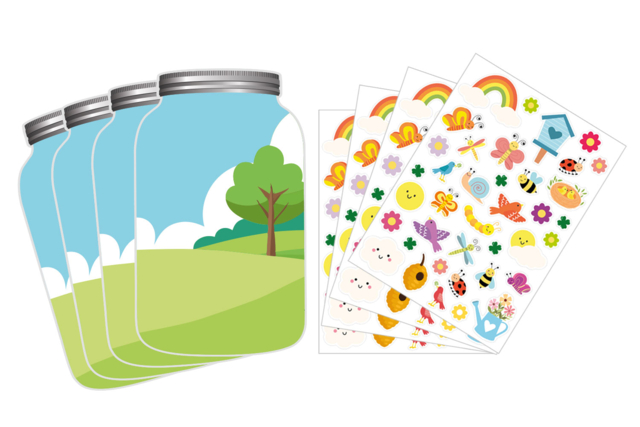 material Kits Mini Mundos primavera 10doigts - Kits créatifs avec gommettes : le plein d’idées pour les petits artistes - 10doigts.fr