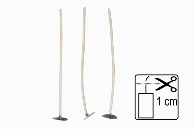 Waxed Wicks for Candles with Base - 4 - Wicks and Candle Accessories - 10doigts.com - Mèches et accessoires pour bougies - 10doigts.fr