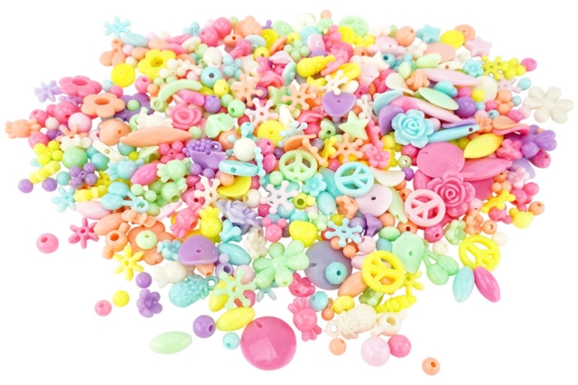 Plastic Bead Set - 350 Beads - 6 - Plastic Beads - 10doigts.com - Perles Plastique - 10doigts.fr