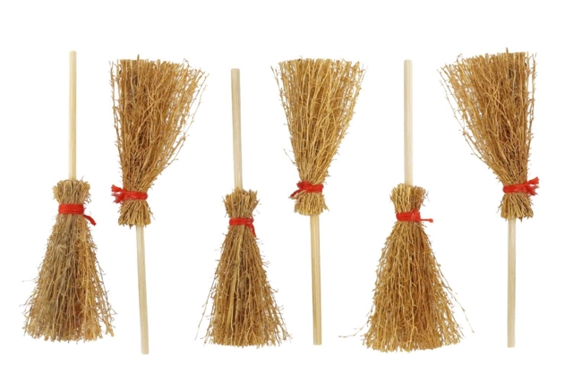 Mini Witch Brooms - 6 Pieces - 1 - Halloween Creative Accessories - 10doigts.com - Accessoires créatifs Halloween - 10doigts.fr