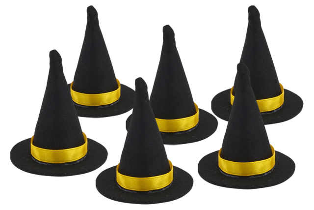 Mini Witch Hats - 6 Pieces - 1 - Halloween Creative Accessories - 10doigts.com - Accessoires créatifs Halloween - 10doigts.fr