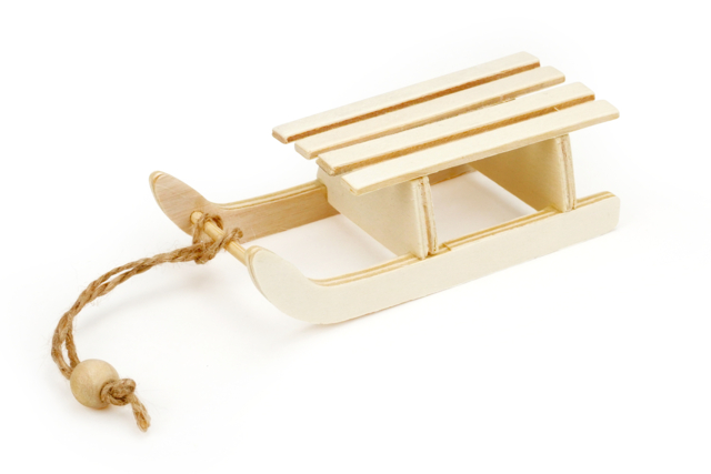 Mini Wooden Sledge - 1 - Christmas Wooden Objects - 10doigts.com - Décorations de Noël en bois - 10doigts.fr