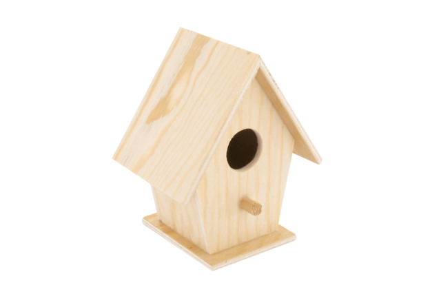 Wooden Birdhouse - 9.5 cm - 1 - Wooden Birdhouses and Feeders - 10doigts.com - Nichoirs, mangeoires et refuges en bois à décorer - 10doigts.fr