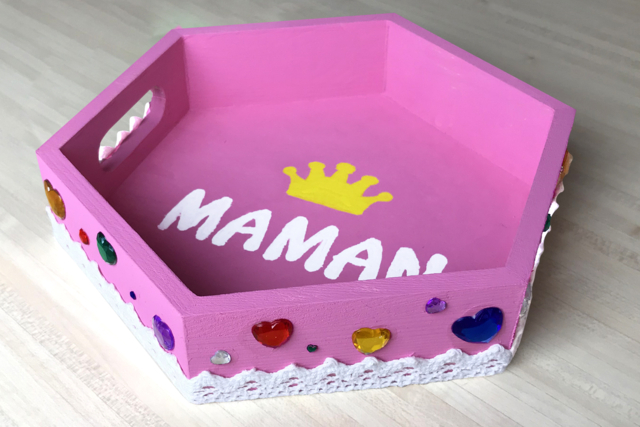Mini tray for Mother's Day - Plateaux en bois à décorer - 10doigts.fr