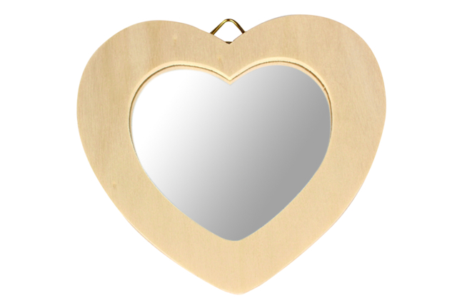 Wooden Heart Mirror - 1 - Decorative Mirrors - 10doigts.com - Miroirs à décorer - 10doigts.fr