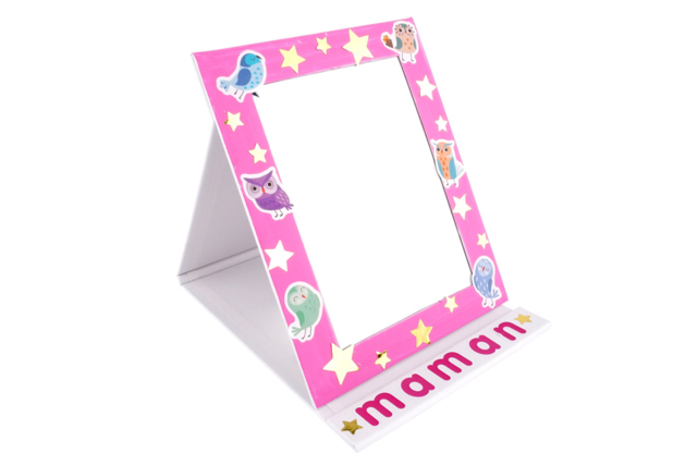 Large White Cardboard Mirror - 17 x 13 cm - 3 - Decorative Mirrors - 10doigts.com - Miroirs à décorer - 10doigts.fr