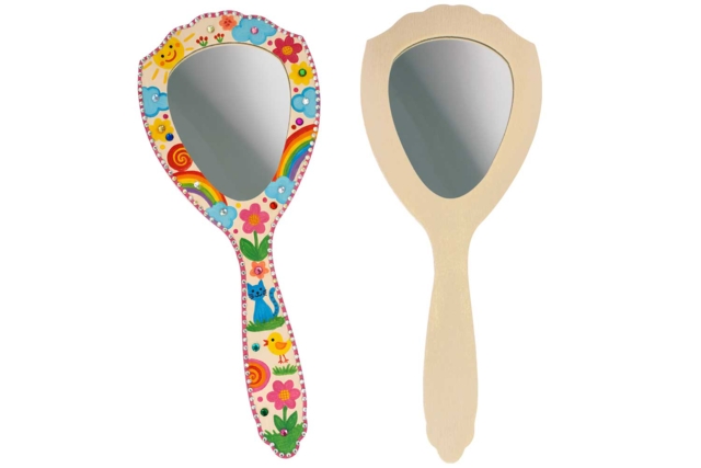Wooden Princess Mirror - 1 - Decorative Mirrors - 10doigts.com - Miroirs à décorer - 10doigts.fr