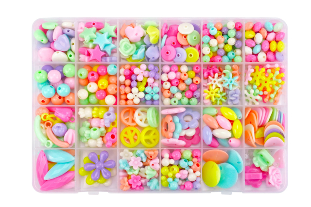Plastic Bead Set - 350 Beads - 1 - Plastic Beads - 10doigts.com - Perles Plastique - 10doigts.fr