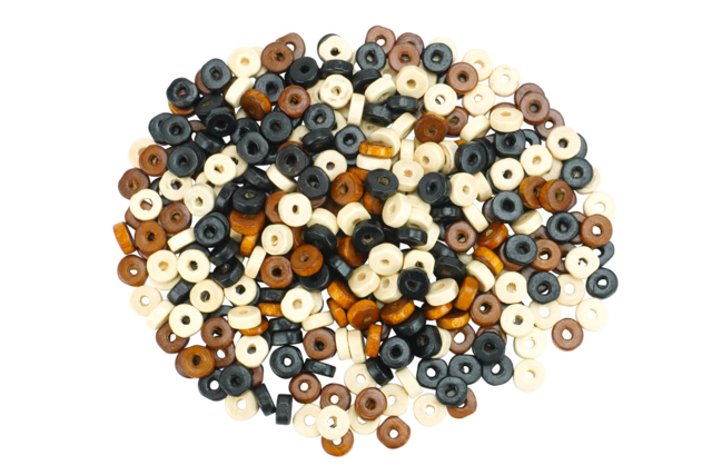Wooden Washer Beads - 500 Beads - 5 - Wood Beads - 10doigts.com - Perles en bois - 10doigts.fr