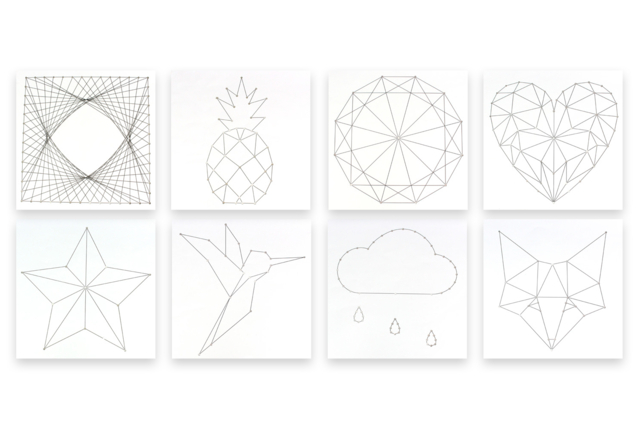Assorted String Art Frame Kit - 8 Pieces - 5 - String Art - 10doigts.com - String Art pour enfants : l'art de créer avec des fils - 10doigts.fr