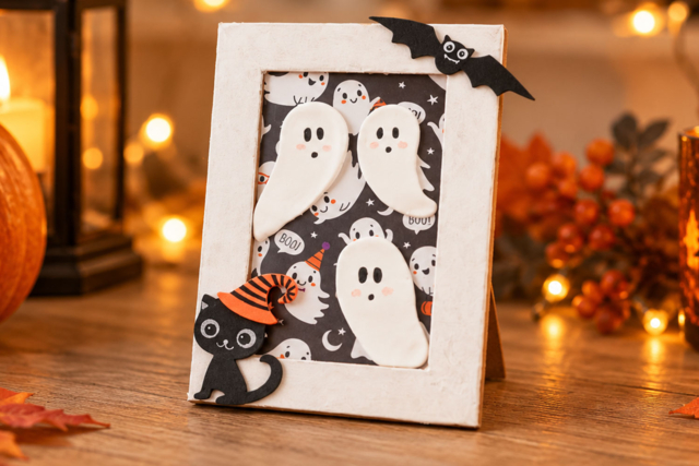My funny ghost frame - Papiers saisonniers - 10doigts.fr