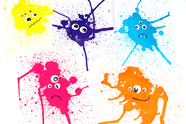 Monstruos con tinta - Ramettes de papiers - 10doigts.fr