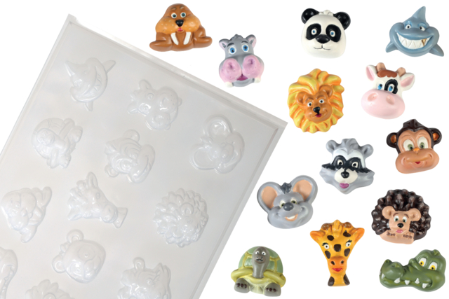 Mold 13 Small Animals - 1 - Molds for plaster, soap, concrete ... - 10doigts.com - Moules pour plâtre, savon, béton ... - 10doigts.fr