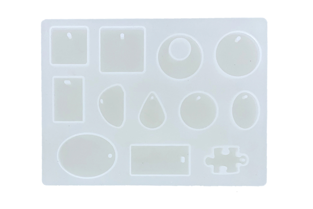 Silicone Mould for Pendants - 12 Shapes - 1 - Molds for plaster, soap, concrete ... - 10doigts.com - Moules pour plâtre, savon, béton ... - 10doigts.fr