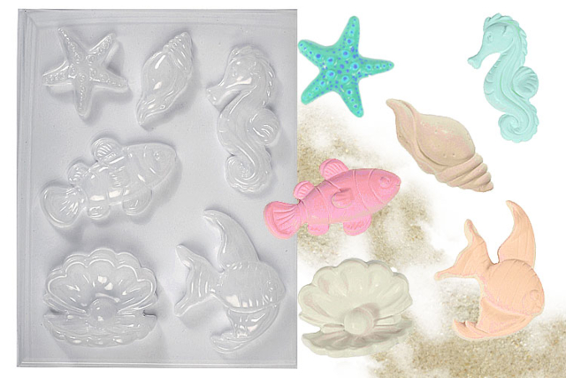 Thermoformed Mold - Ocean Theme - 4 - Molds for plaster, soap, concrete ... - 10doigts.com - Moules pour plâtre, savon, béton ... - 10doigts.fr
