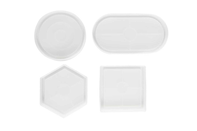 Silicone Molds - 4 Mini Trays - 3 - Molds for plaster, soap, concrete ... - 10doigts.com - Moules pour plâtre, savon, béton ... - 10doigts.fr