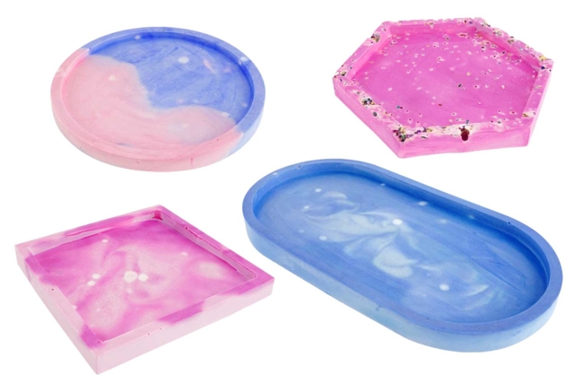 Silicone Molds - 4 Mini Trays - 1 - Molds for plaster, soap, concrete ... - 10doigts.com - Moules pour plâtre, savon, béton ... - 10doigts.fr