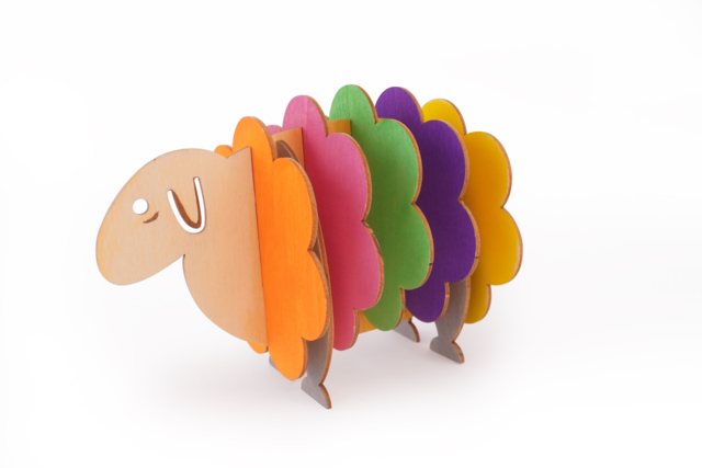 Sheep 5 Coasters - 2 - Wooden Objects for the Kitchen - 10doigts.com - Objets en bois à décorer pour la cuisine - 10doigts.fr