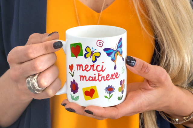 White Ceramic Mug - 2 - Decorative Ceramic Supports - 10doigts.com - Supports en céramique à décorer - 10doigts.fr