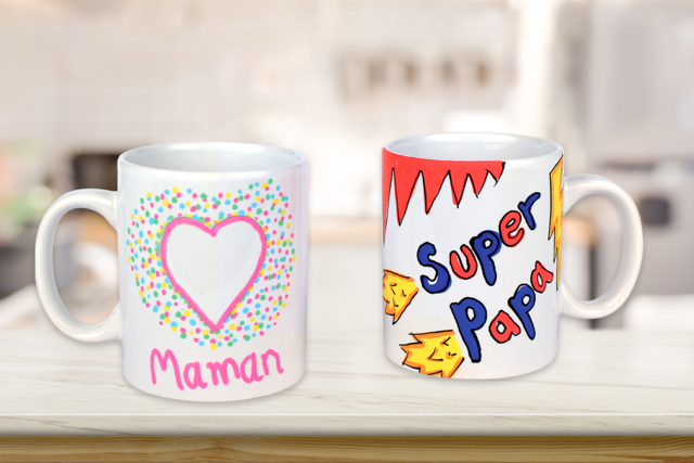 White Ceramic Mug - 4 - Decorative Ceramic Supports - 10doigts.com - Supports en céramique à décorer - 10doigts.fr