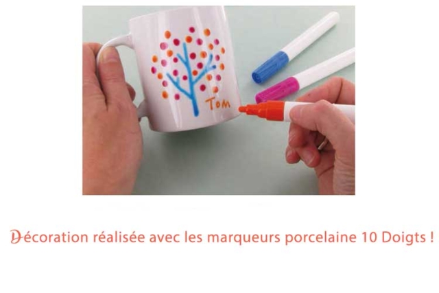 White Ceramic Mug - 15 - Decorative Ceramic Supports - 10doigts.com - Supports en céramique à décorer - 10doigts.fr
