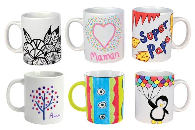 White Ceramic Mug - 13 - Decorative Ceramic Supports - 10doigts.com - Supports en céramique à décorer - 10doigts.fr
