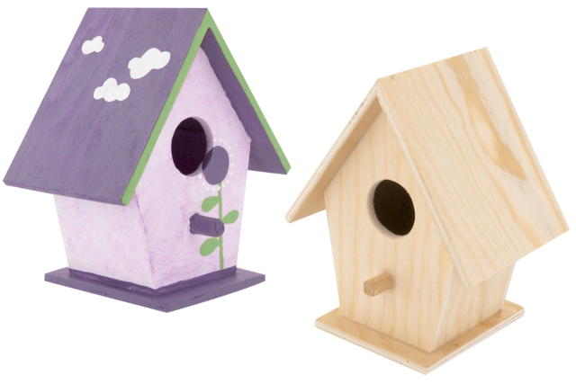 Wooden Birdhouse - 9.5 cm - 5 - Wooden Birdhouses and Feeders - 10doigts.com - Nichoirs, mangeoires et refuges en bois à décorer - 10doigts.fr