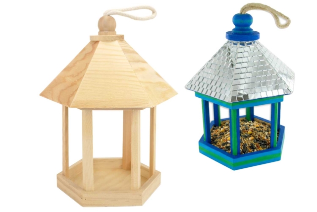 Wooden Kiosk Birdhouse - 21 cm - 1 - Wooden Birdhouses and Feeders - 10doigts.com - Nichoirs, mangeoires et refuges en bois à décorer - 10doigts.fr