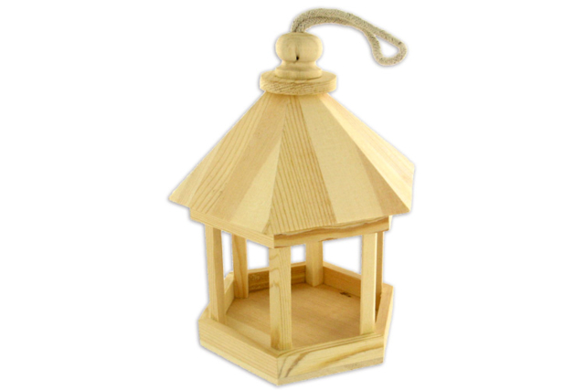 Wooden Kiosk Birdhouse - 21 cm - 5 - Wooden Birdhouses and Feeders - 10doigts.com - Nichoirs, mangeoires et refuges en bois à décorer - 10doigts.fr