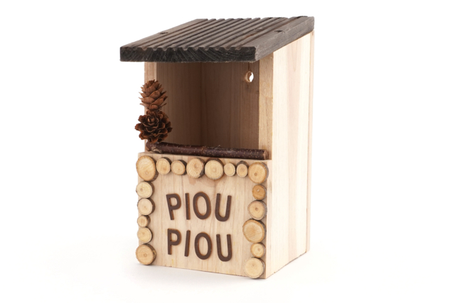Wooden Birdhouse - 21 cm - 2 - Wooden Birdhouses and Feeders - 10doigts.com - Nichoirs, mangeoires et refuges en bois à décorer - 10doigts.fr