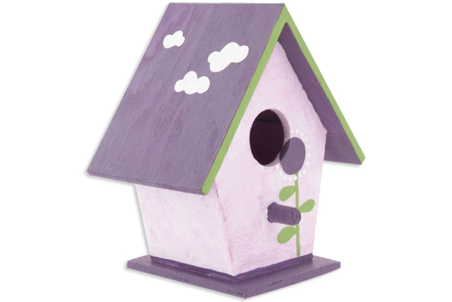 Wooden Birdhouse - 9.5 cm - 2 - Wooden Birdhouses and Feeders - 10doigts.com - Nichoirs, mangeoires et refuges en bois à décorer - 10doigts.fr