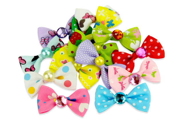 Rhinestone Bow Ties - 14 pcs - 1 - Ribbons and Bows - 10doigts.com - Nœuds et rubans pour toutes vos créations - 10doigts.fr