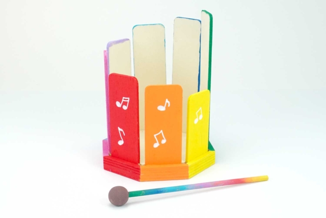 Wooden Octoblock to Assemble + Mallet - 5 - Wooden Instruments - 10doigts.com - Instruments de musique en bois à décorer - 10doigts.fr