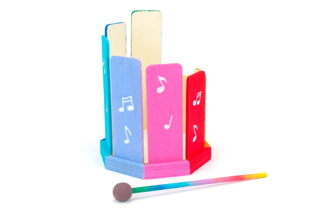 Wooden Octoblock to Assemble + Mallet - 2 - Wooden Instruments - 10doigts.com - Instruments de musique en bois à décorer - 10doigts.fr