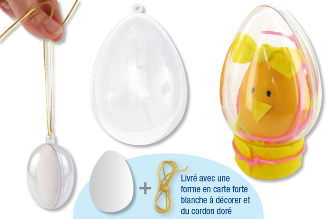 Transparent Plastic Egg - 2 - Transparent Plastic - 10doigts.com - Plastique Transparent - 10doigts.fr
