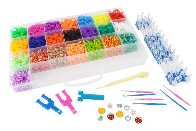 Loom Elastic Bracelets Kit - 4000 Pieces - 1 - Elastic Bracelets - 10doigts.com - Bracelets en élastiques - 10doigts.fr