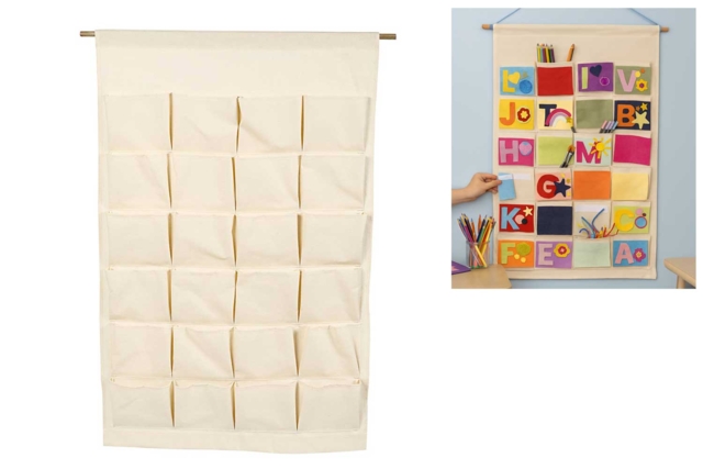 Cotton Hanging Organizer - 1 - Cotton, Linen - Textiles - 10doigts.com - Coton, lin - Textiles - 10doigts.fr