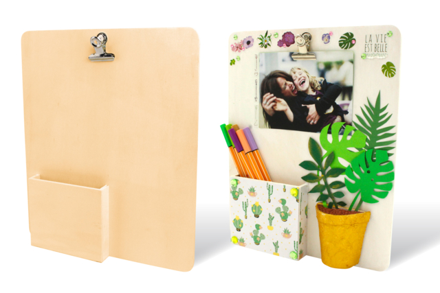 Wooden Desk Organizer - 1 - Office Supplies - 10doigts.com - Objets pour le bureau : personnalisez votre espace de travail - 10doigts.fr