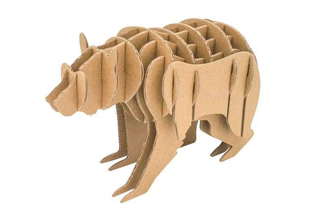 Cardboard Bear to Assemble - 1 - Cardboard Models - 10doigts.com - Maquettes en carton - 10doigts.fr