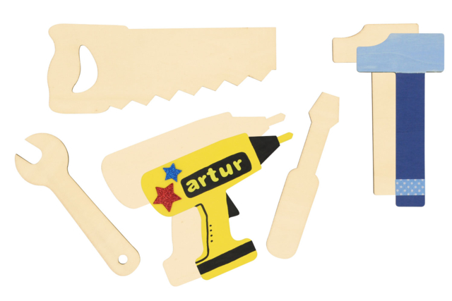 Wooden Tool Shapes for Decorating - 5 Pieces - 3 - Wooden Shapes - 10doigts.com - Formes en bois à décorer - 10doigts.fr