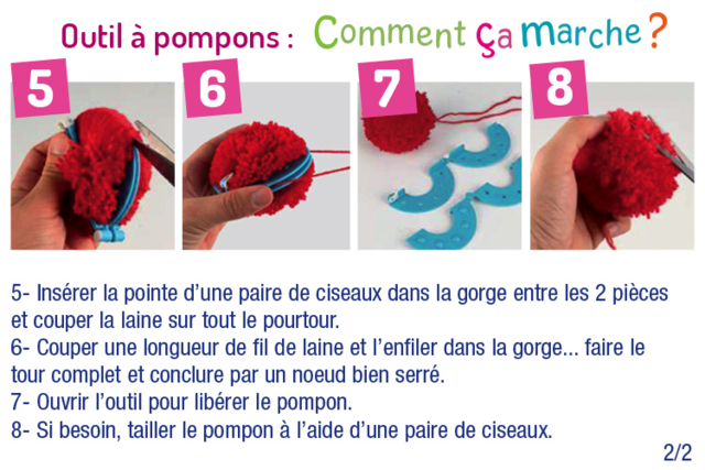 Herramientas para fabricar pompones - Outils à pompons et tricotins : l'art du fil à la portée de tous - 10doigts.fr