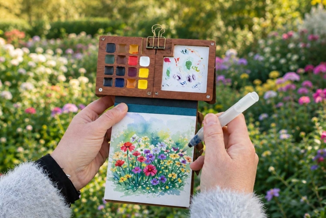 Paleta de acuarelas nómada - Couleurs aquarelle - 10doigts.fr