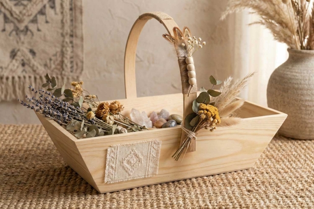 Harvest Basket - 3 - Wooden Baskets - 10doigts.com - Paniers en bois à décorer - 10doigts.fr
