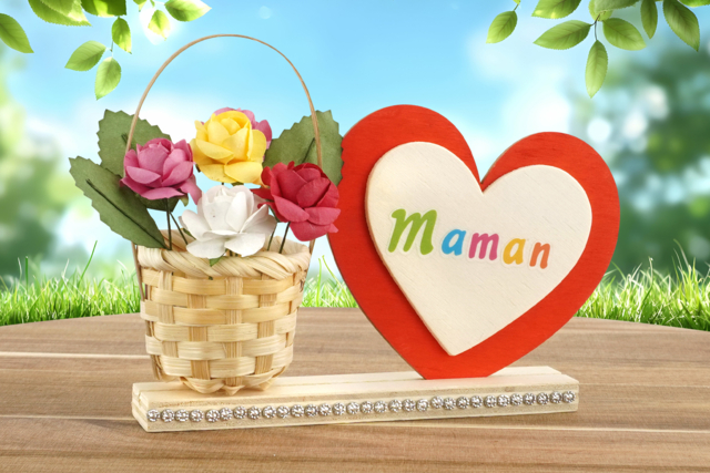 Ramo de flores - Paniers en bois à décorer - 10doigts.fr