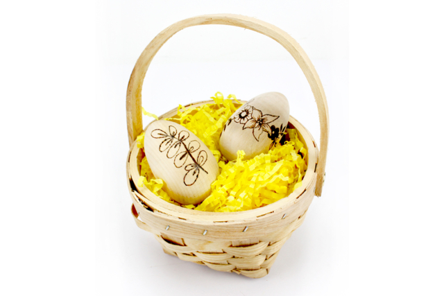 Round Basket Made from Braided Wood Chips - 2 - Wooden Baskets - 10doigts.com - Paniers en bois à décorer - 10doigts.fr
