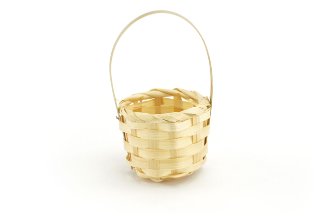 Cesta redonda de madera trenzada - Paniers en bois à décorer - 10doigts.fr