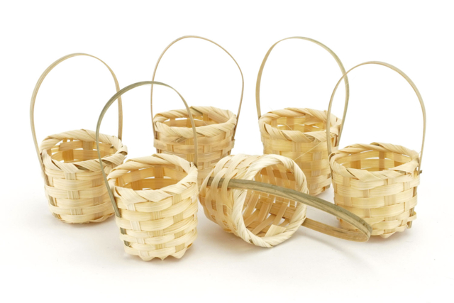 Cesta redonda de astillas de madera - Paniers en bois à décorer - 10doigts.fr