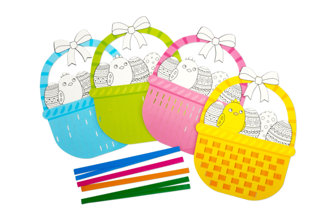 Cestas de Pascua para tejer - el material - Kits créatifs Pâques - 10doigts.fr